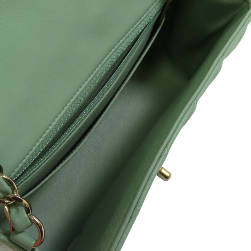 CHANEL 羊皮皮革Mini Classic 20金扣鏈帶肩背袋-4