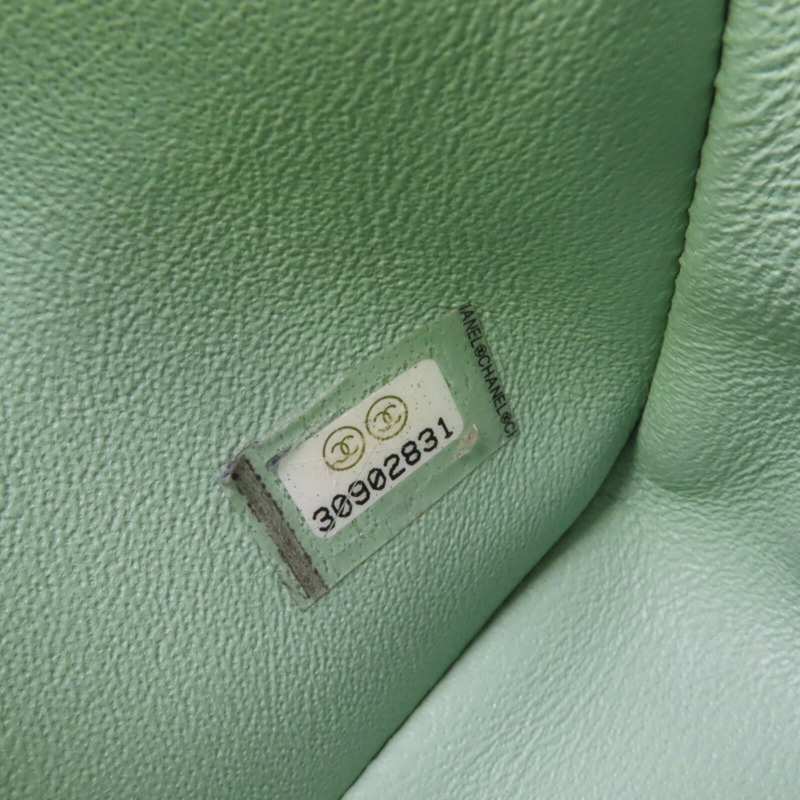 CHANEL 羊皮皮革Mini Classic 20金扣鏈帶肩背袋-6