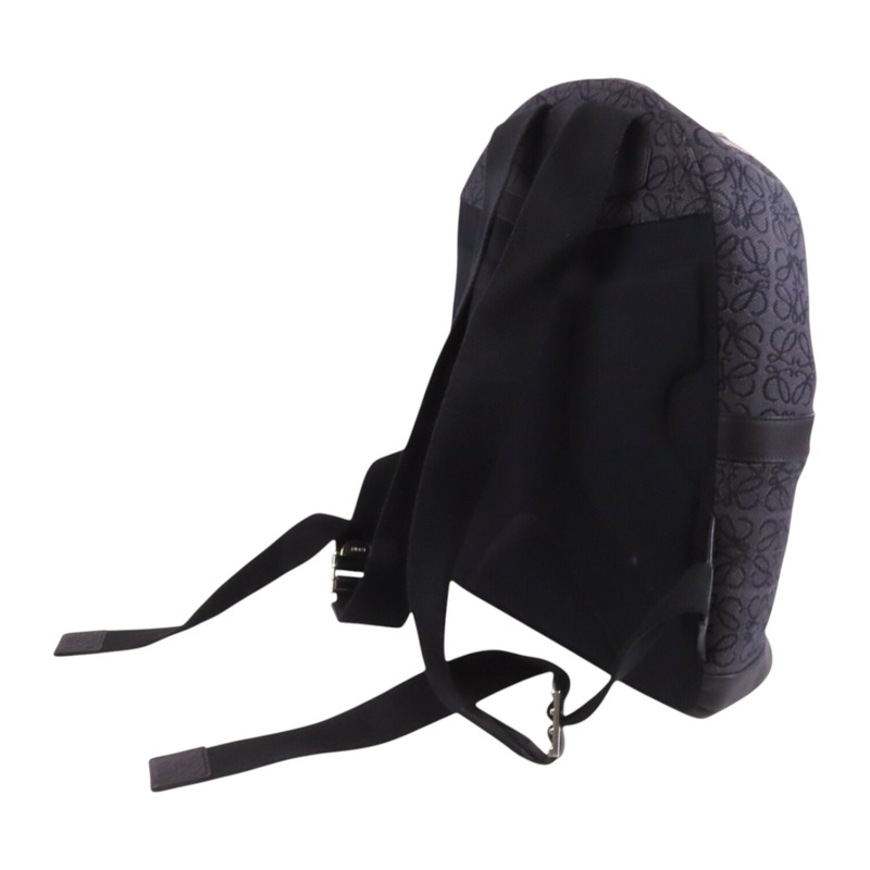 LOEWE 帆布/牛皮皮革Backpack銀扣背包-8