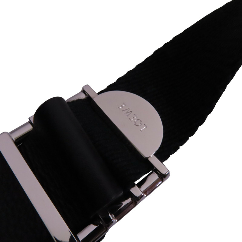 LOEWE 帆布/牛皮皮革Backpack銀扣背包-14