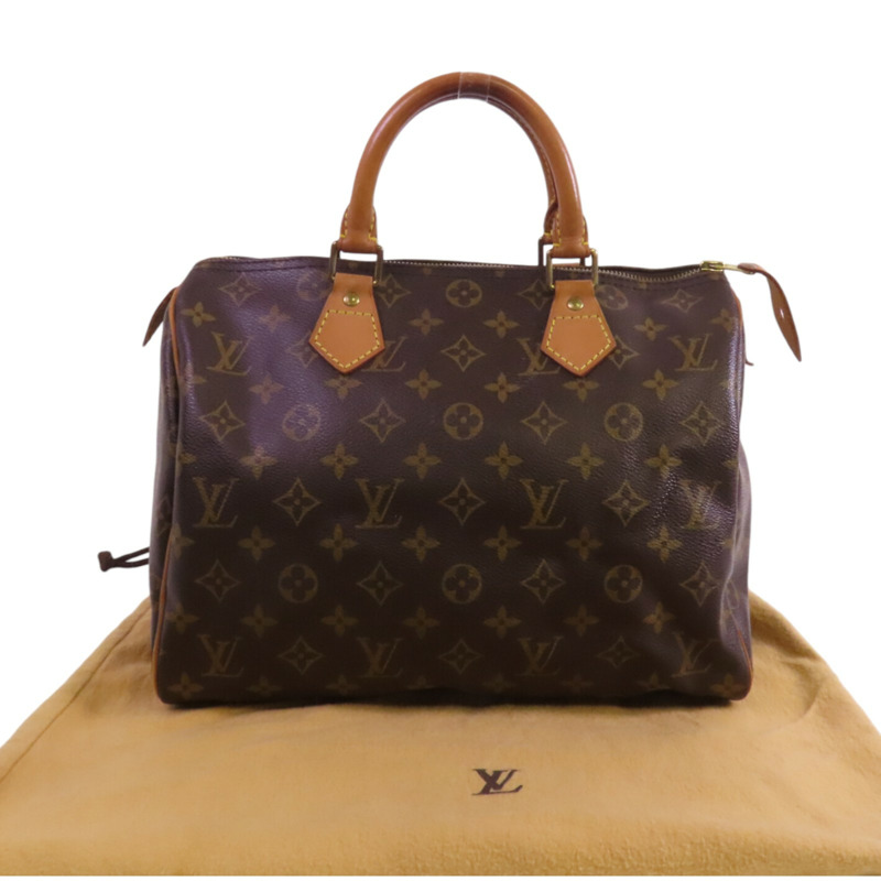 LOUIS VUITTON Monogram Speedy 30金扣手挽袋-9