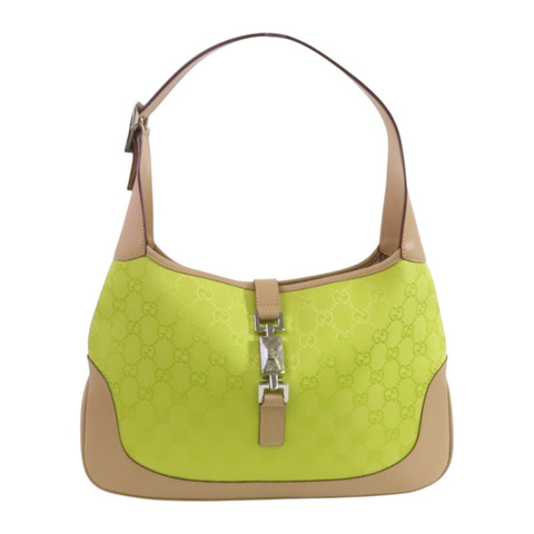 GUCCI GG帆布Jackie銀扣肩背袋