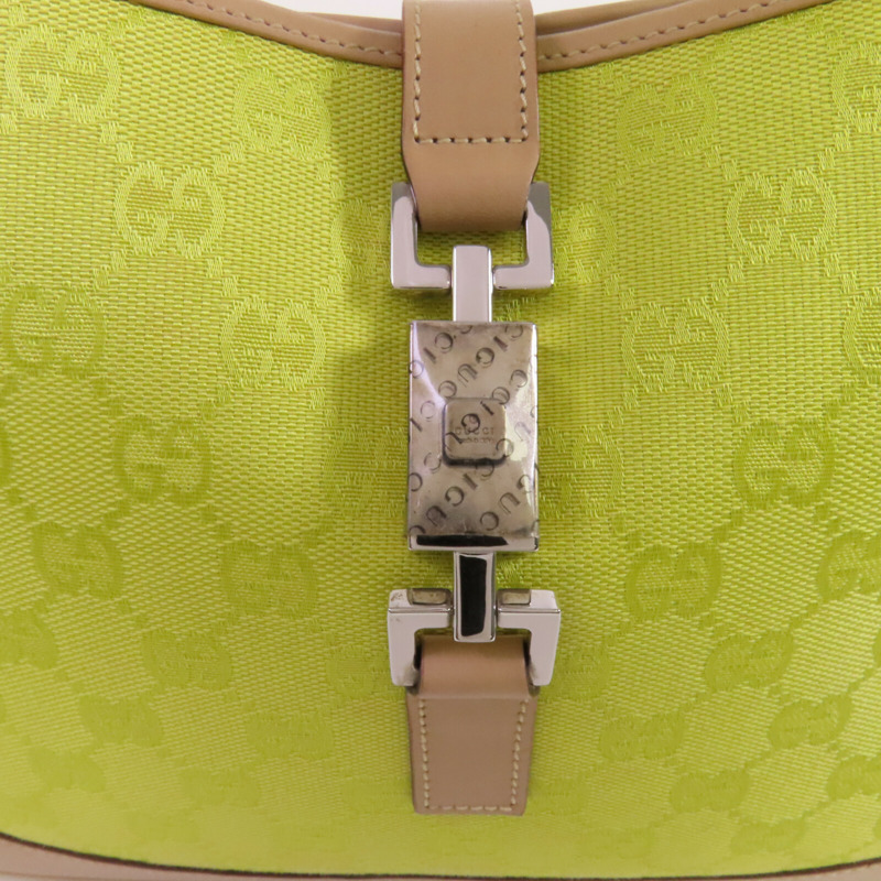 GUCCI GG帆布Jackie銀扣肩背袋-8