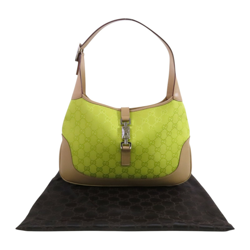 GUCCI GG帆布Jackie銀扣肩背袋-9
