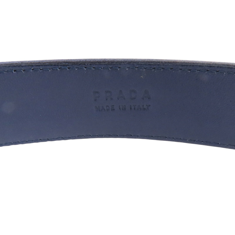 PRADA 緞質Lady Belt 銀扣皮帶-7