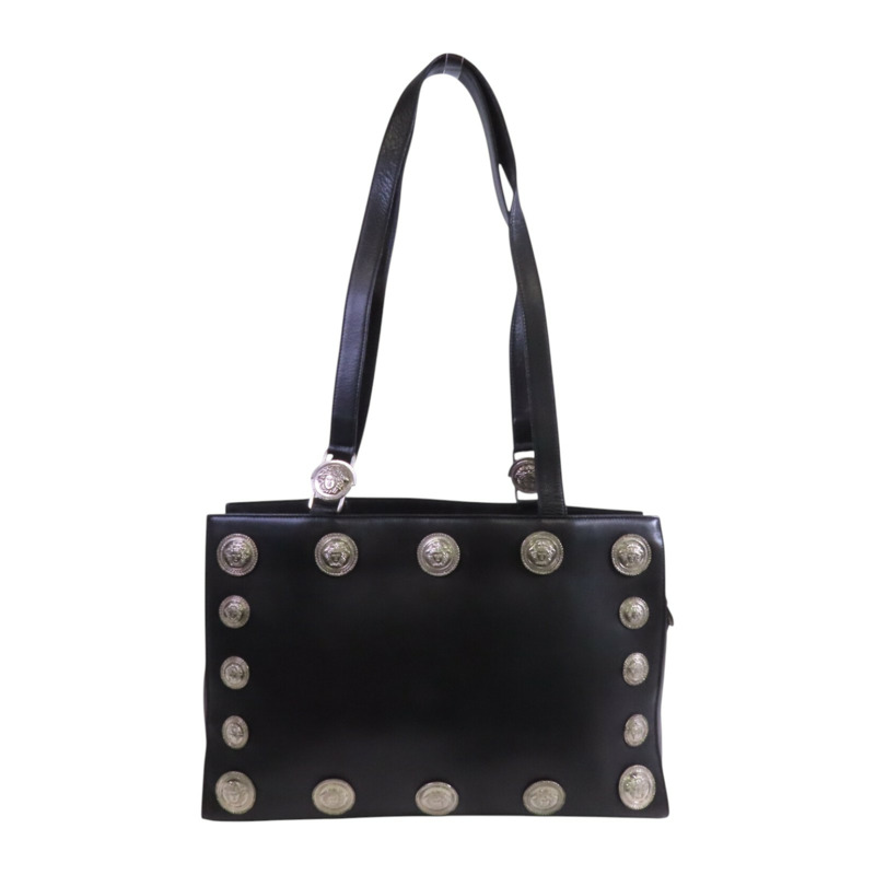 VERSACE 牛皮皮革Shoulder Bag銀扣肩背袋-0