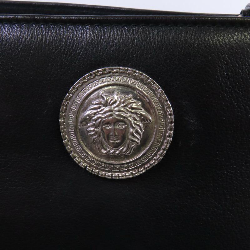 VERSACE 牛皮皮革Shoulder Bag銀扣肩背袋-7