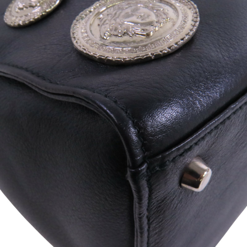 VERSACE 牛皮皮革Shoulder Bag銀扣肩背袋-10