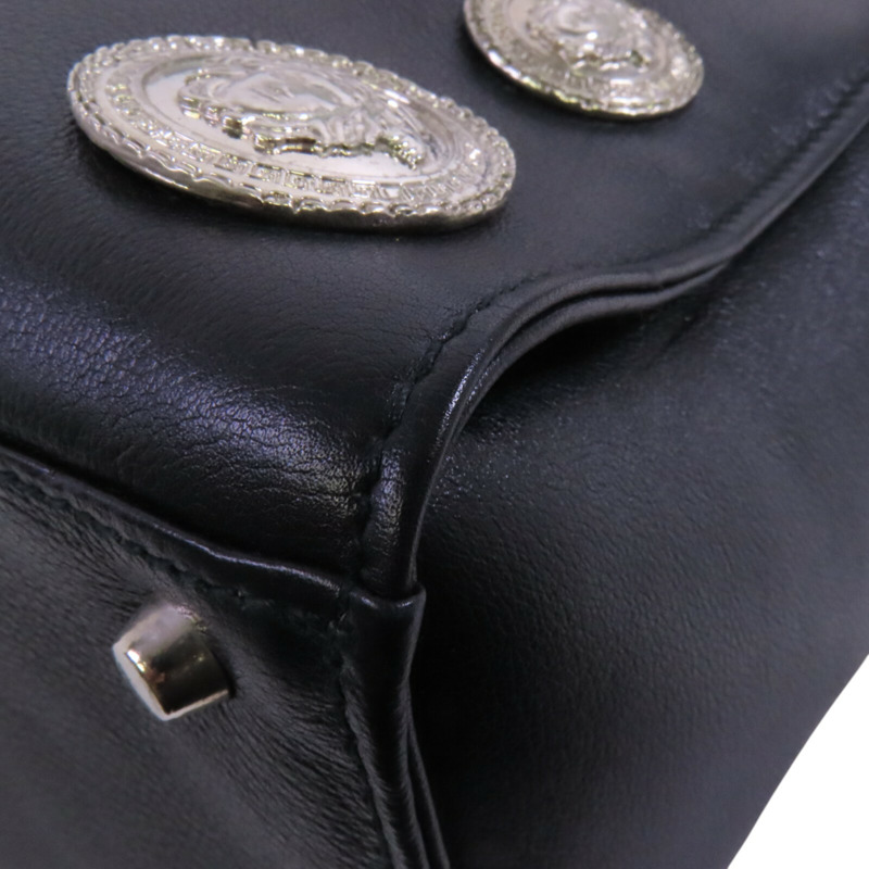 VERSACE 牛皮皮革Shoulder Bag銀扣肩背袋-11
