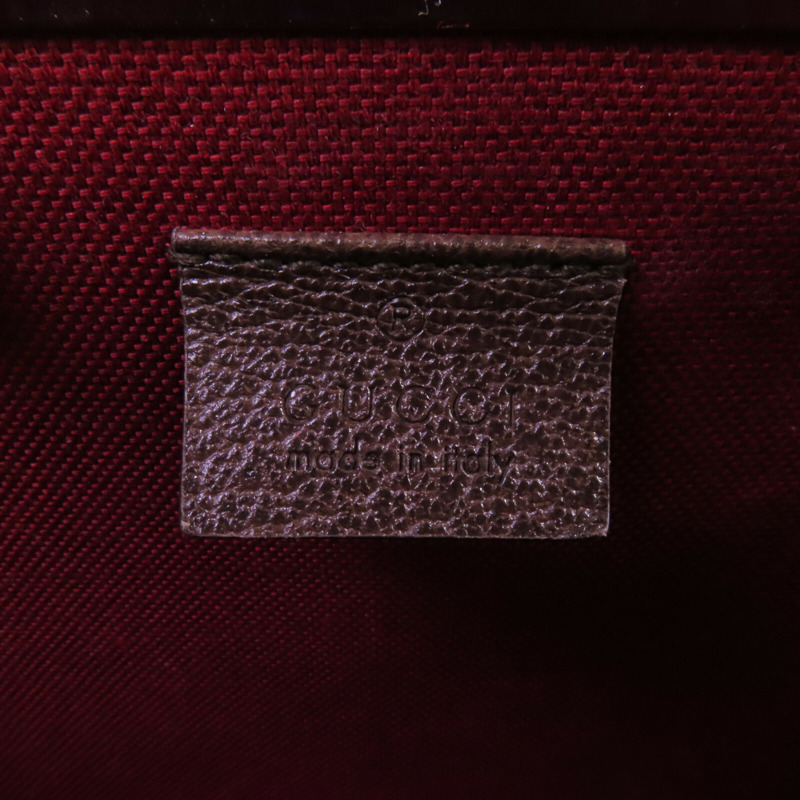 GUCCI 塗層帆布GG Beauty Case銀扣手挽肩背兩用袋-5