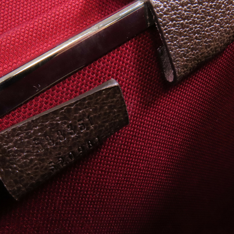 GUCCI 塗層帆布GG Beauty Case銀扣手挽肩背兩用袋-6