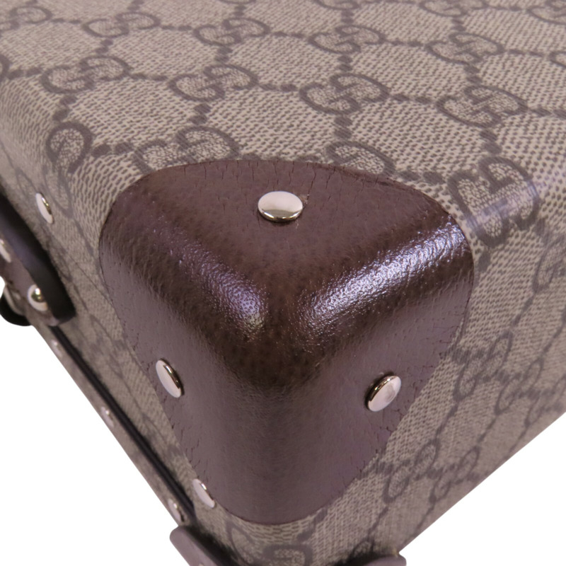 GUCCI 塗層帆布GG Beauty Case銀扣手挽肩背兩用袋-10