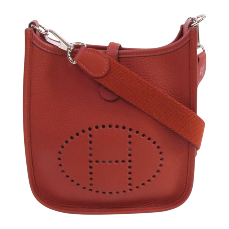 HERMES Clemence皮革Evelyne TPM銀扣肩背袋-0