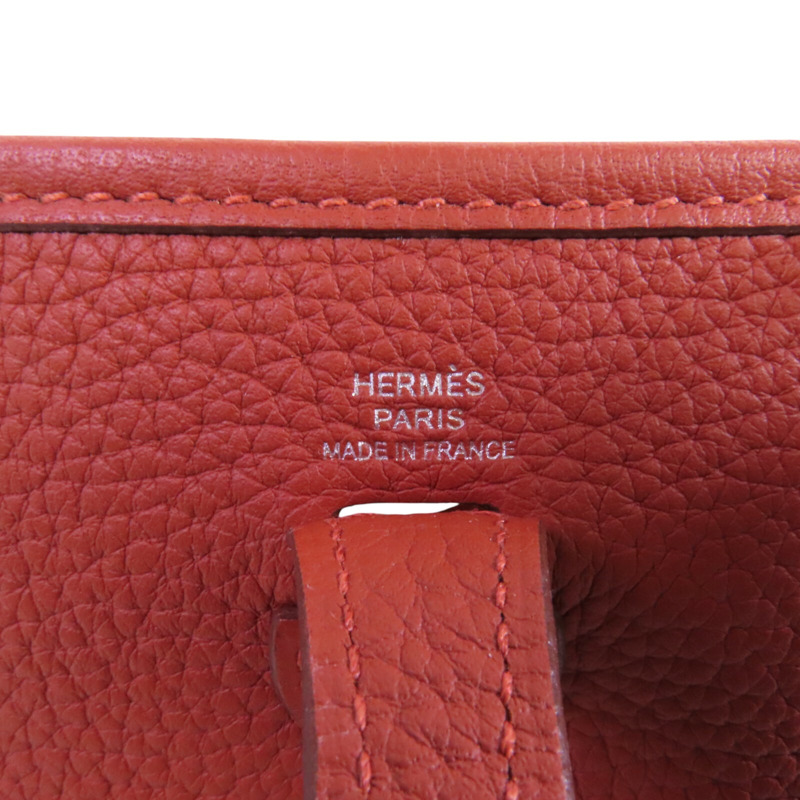 HERMES Clemence皮革Evelyne TPM銀扣肩背袋-5
