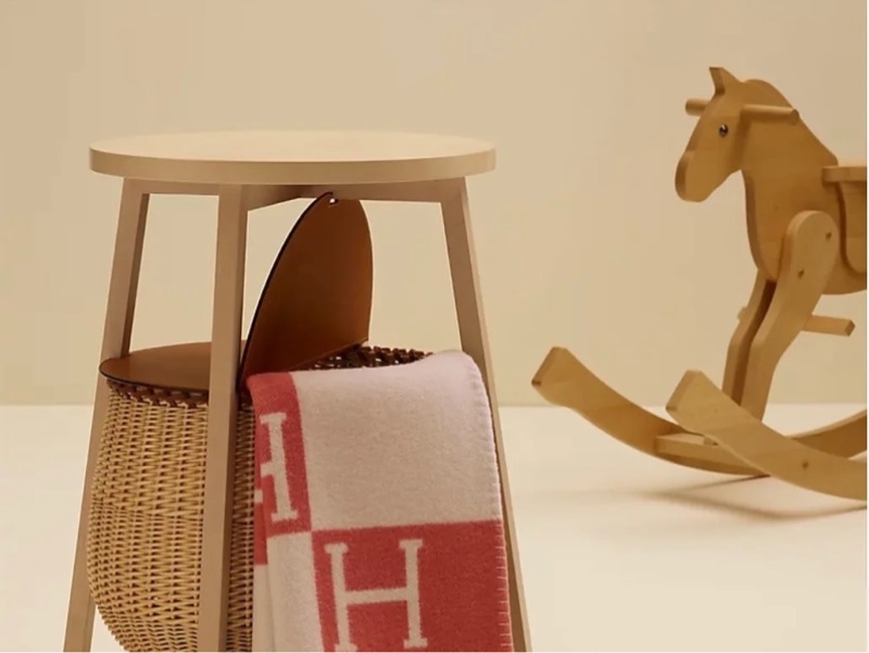 HERMES 愛馬仕 Avalon 幾何圖案 棋盤格 嬰兒蓋毯 薄毯 蓋毯 冷氣毯 空調毯-1