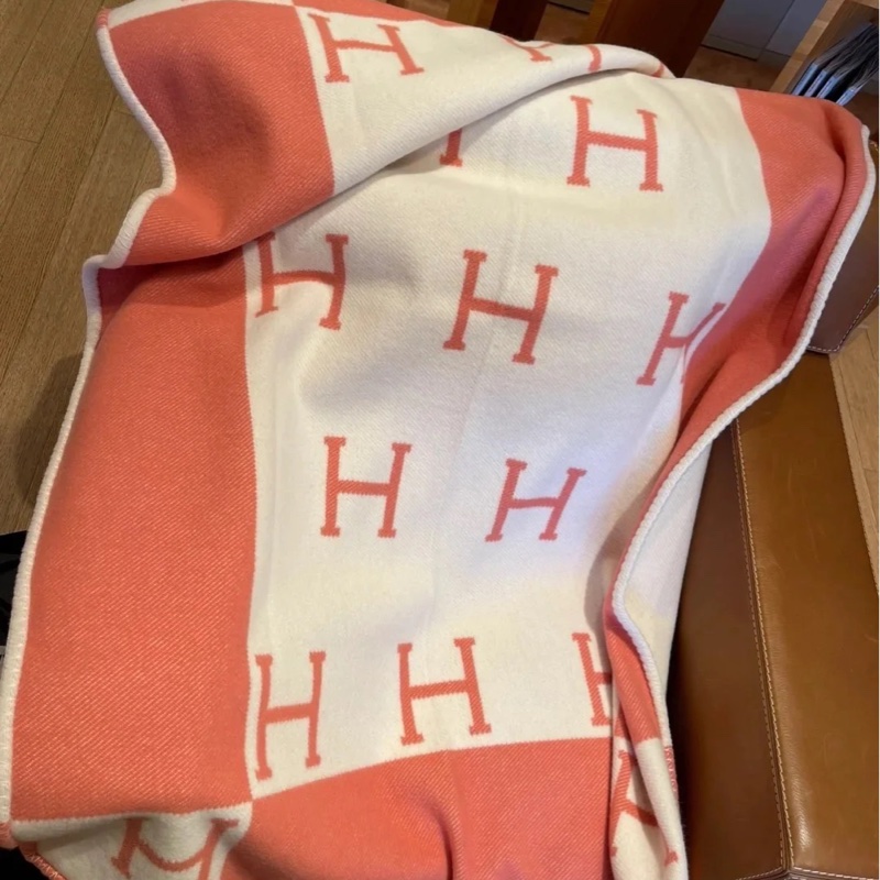 HERMES 愛馬仕 Avalon 幾何圖案 棋盤格 嬰兒蓋毯 薄毯 蓋毯 冷氣毯 空調毯-8
