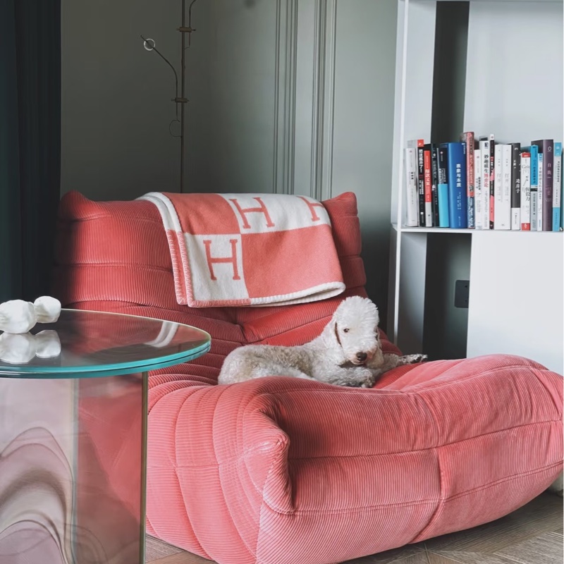 HERMES 愛馬仕 Avalon 幾何圖案 棋盤格 嬰兒蓋毯 薄毯 蓋毯 冷氣毯 空調毯-9