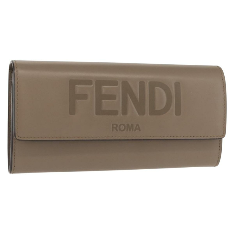 【日本直送】FENDI 長版皮夾 皮革 米色 金色 正品 148475-0