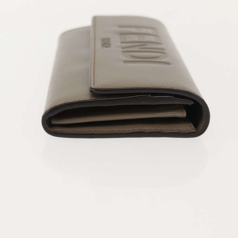 【日本直送】FENDI 長版皮夾 皮革 米色 金色 正品 148475-3