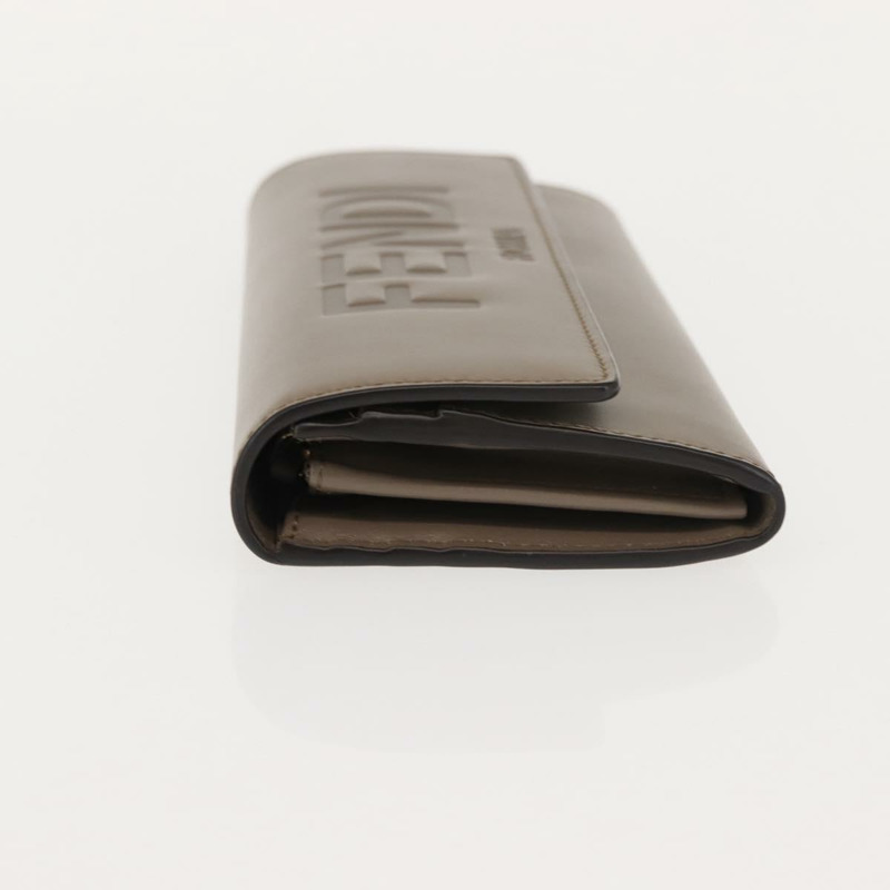 【日本直送】FENDI 長版皮夾 皮革 米色 金色 正品 148475-4