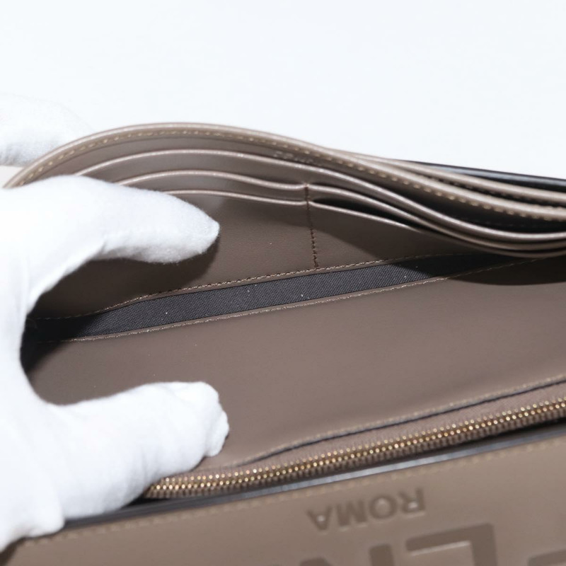 【日本直送】FENDI 長版皮夾 皮革 米色 金色 正品 148475-14