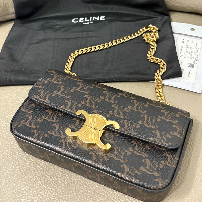 ✨CELINE - claude老花腋下包 鏈條包 凱旋門-0