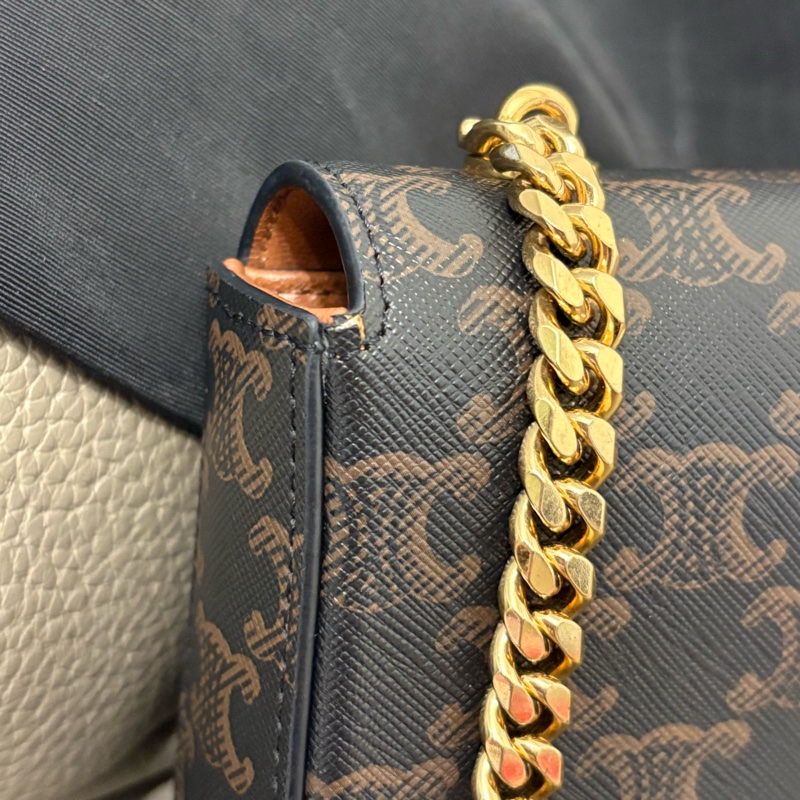 ✨CELINE - claude老花腋下包 鏈條包 凱旋門-11