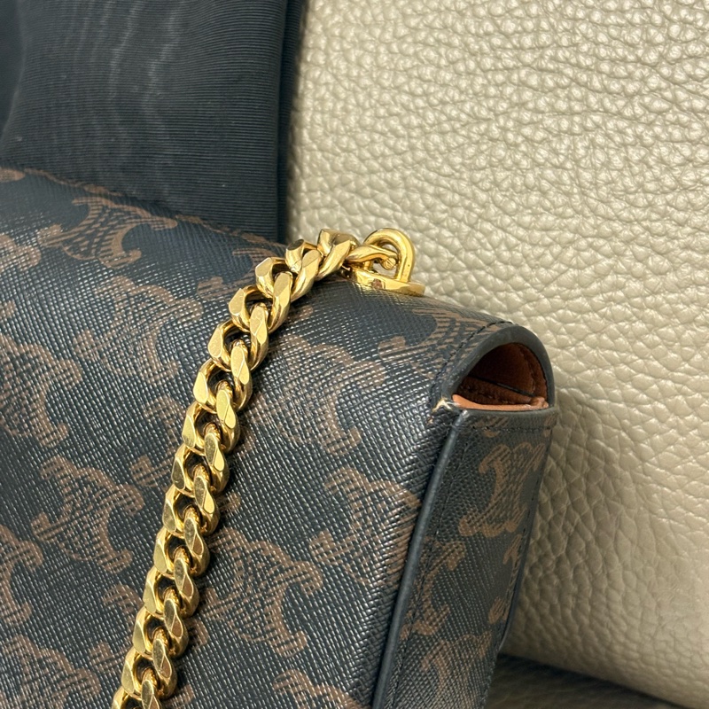 ✨CELINE - claude老花腋下包 鏈條包 凱旋門-12