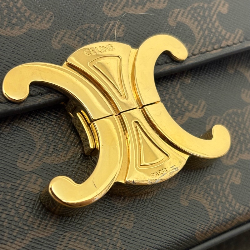 ✨CELINE - claude老花腋下包 鏈條包 凱旋門-17