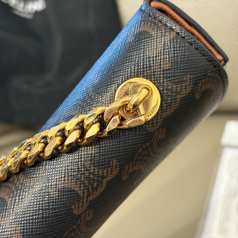 ✨CELINE - claude老花腋下包 鏈條包 凱旋門-18