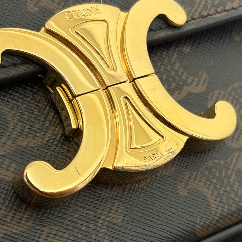 ✨CELINE - claude老花腋下包 鏈條包 凱旋門-23