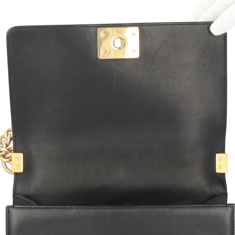 香奈兒 Boy Chanel 女士單肩包，羊皮，A67086，黑色，鏈條-6