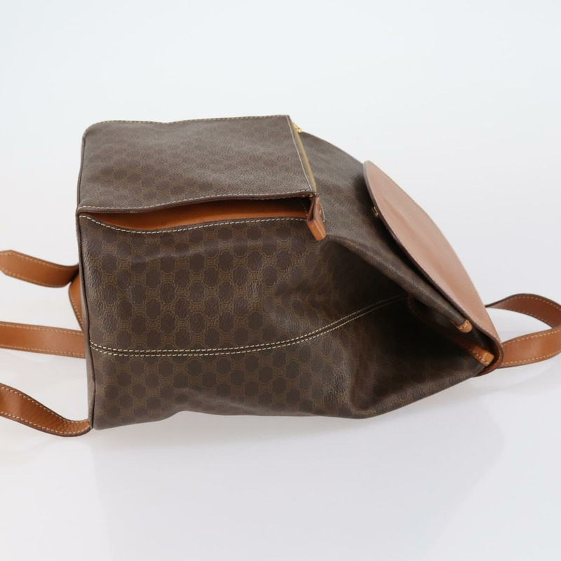 【日本直送】CELINE Macadam帆布雙肩包 PVC皮革 棕色 金色 正品 ep11505-3