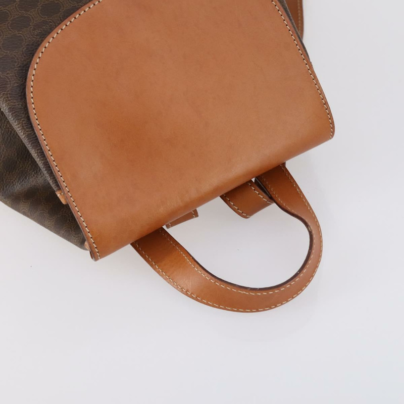 【日本直送】CELINE Macadam帆布雙肩包 PVC皮革 棕色 金色 正品 ep11505-5