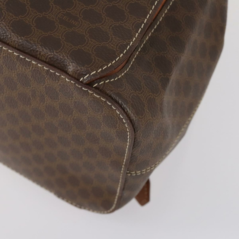 【日本直送】CELINE Macadam帆布雙肩包 PVC皮革 棕色 金色 正品 ep11505-15