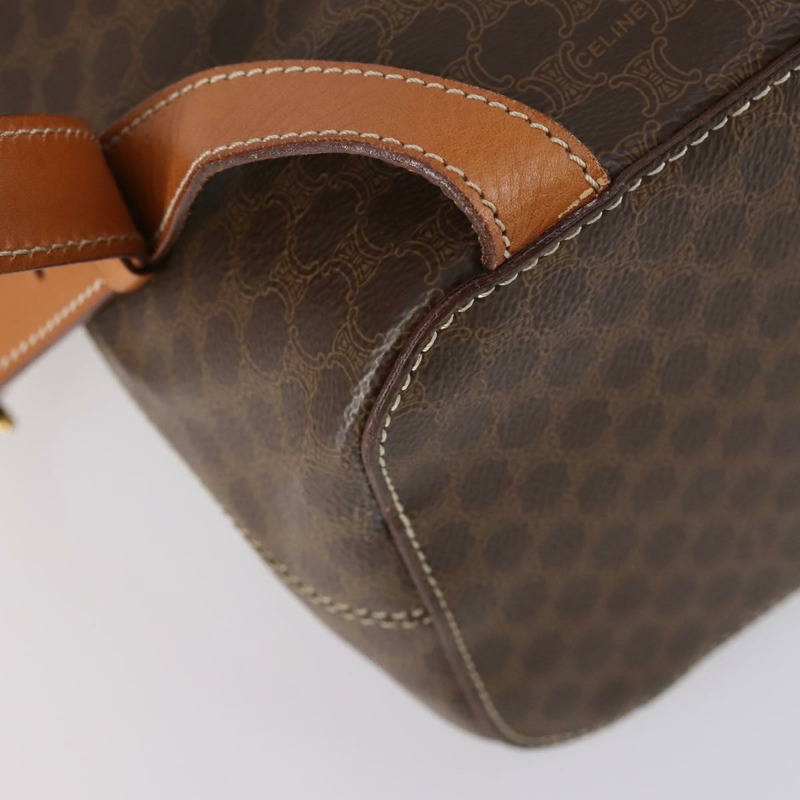 【日本直送】CELINE Macadam帆布雙肩包 PVC皮革 棕色 金色 正品 ep11505-18