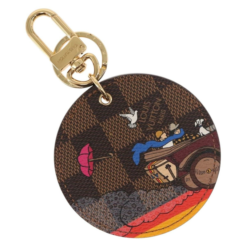 【日本直送】路易威登 Damier Ebene Illustrious 旅行包掛飾 M65139 LV Auth 148154-0