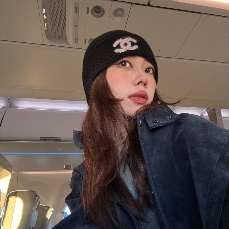 Chanel 25B毛帽 黑粉配 Balckpink-2