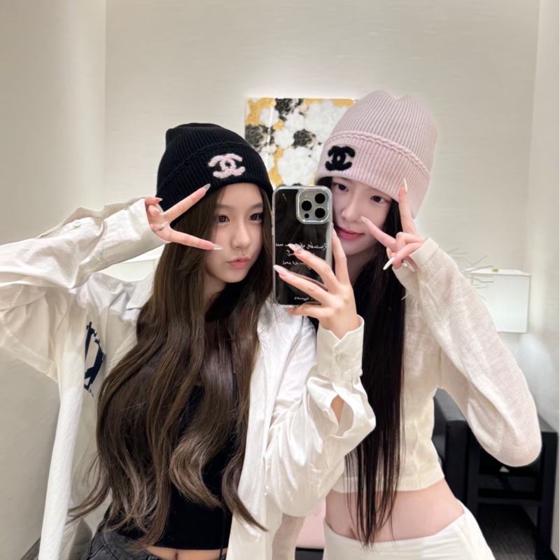 Chanel 25B毛帽 黑粉配 Balckpink-3