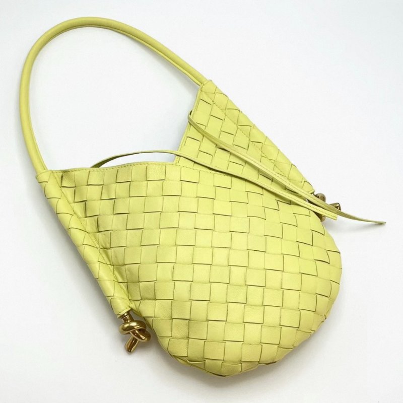 BV 淺黃色小號 Solstice子母編織肩背包 26*28*2 98新配件塵袋-2