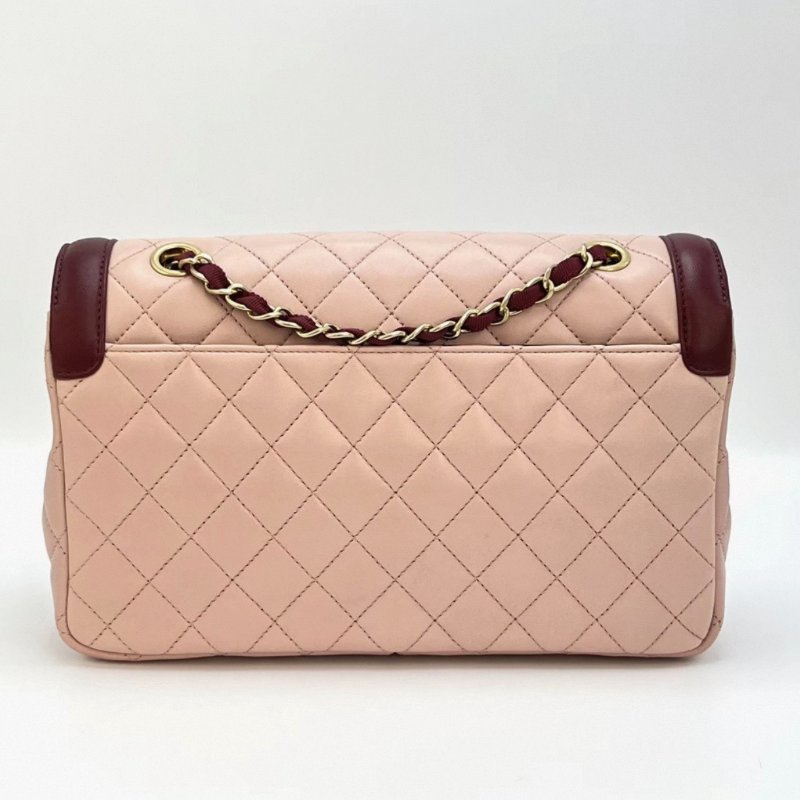 CHANEL 拼色CF季節款肩背斜背鏈條包 26*17*7 98新配件塵袋保卡-3