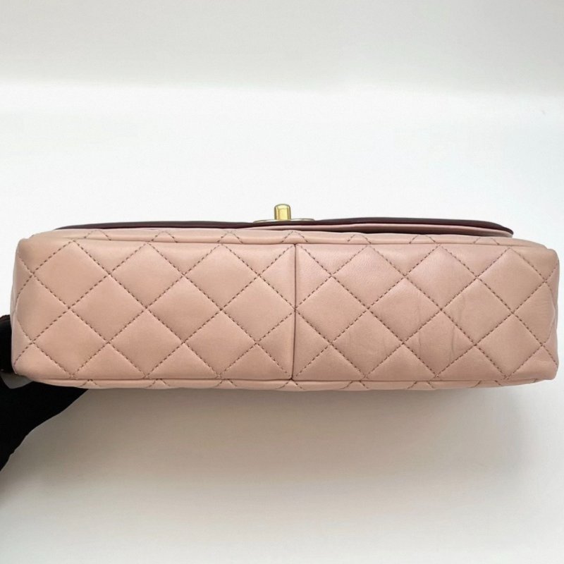 CHANEL 拼色CF季節款肩背斜背鏈條包 26*17*7 98新配件塵袋保卡-4