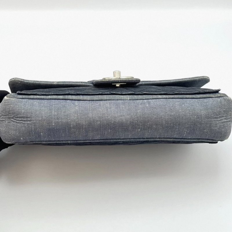 CHANEL 丹寧牛仔 CF大mini肩背斜背鏈條包 25*16*6 98新配件保卡塵袋-5