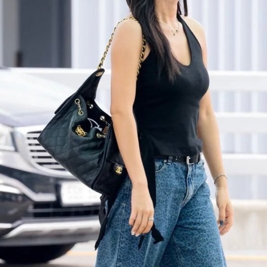 CHANEL黑色牛皮金釦 25bag-6