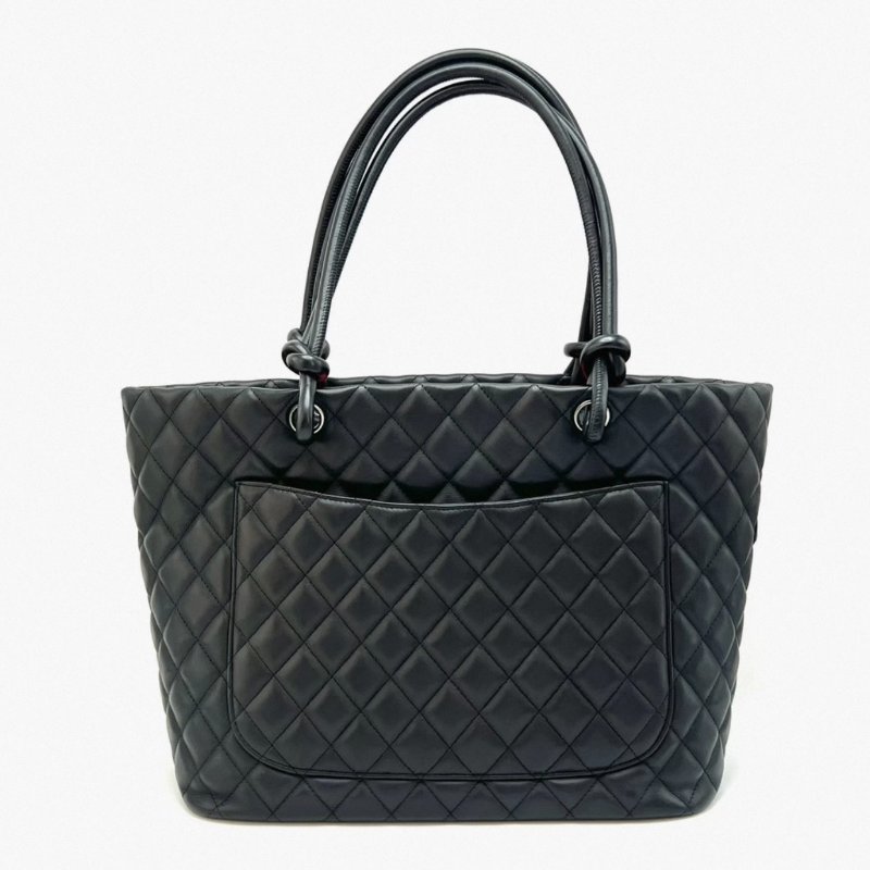 CHANEL 黑色康鵬手提托特包30*24*15 98新配件塵袋-5