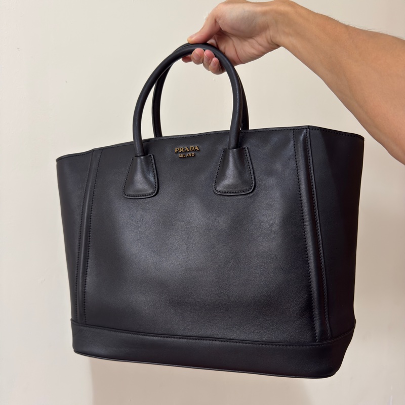 PRADA B2454C 小牛皮 大尺寸 托特包 購物包-9