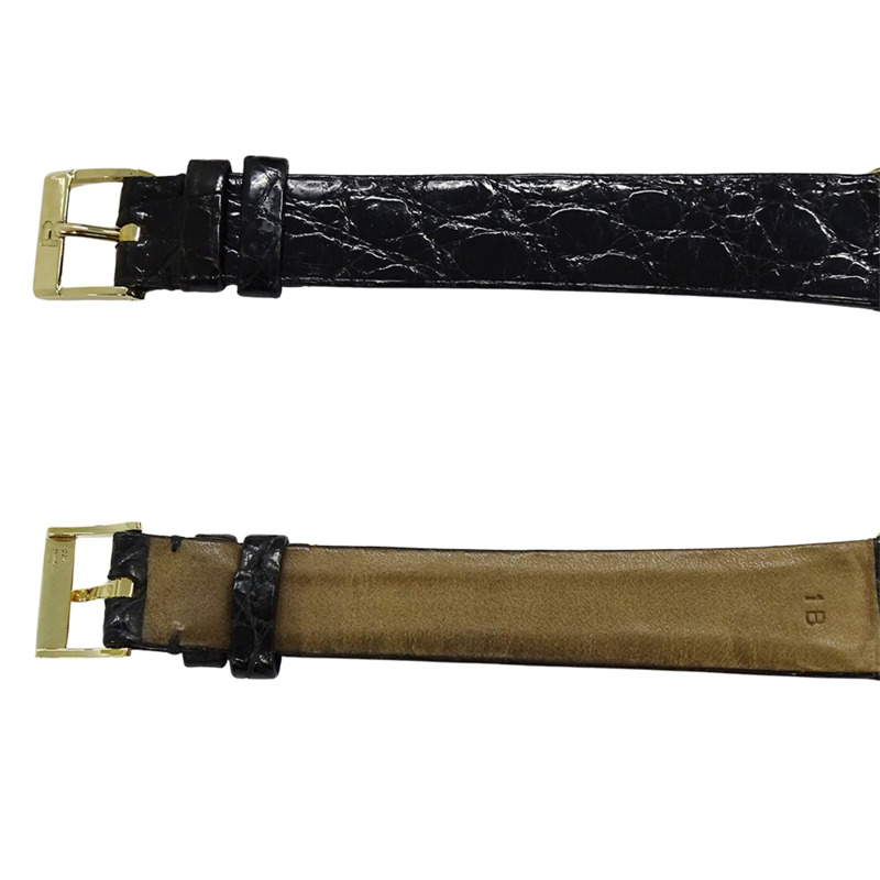 伯爵 Gubenaa 男士腕錶，4 顆鑽石，手動上鍊，750 黃金皮錶帶，90659，圓形，已翻新拋光-3