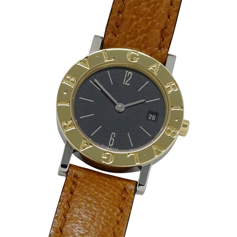 寶格麗女士腕錶，品牌：日期石英機芯，QZ不銹鋼，黃金，YG，BB26SGLD，圓形，拋光-0