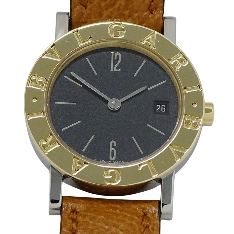 寶格麗女士腕錶，品牌：日期石英機芯，QZ不銹鋼，黃金，YG，BB26SGLD，圓形，拋光-1