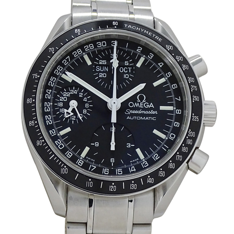 歐米茄超霸系列 Mark 40 Cosmos 3520.50 男士腕錶，三曆，自動上鍊，不鏽鋼錶殼，銀/黑，拋光-1